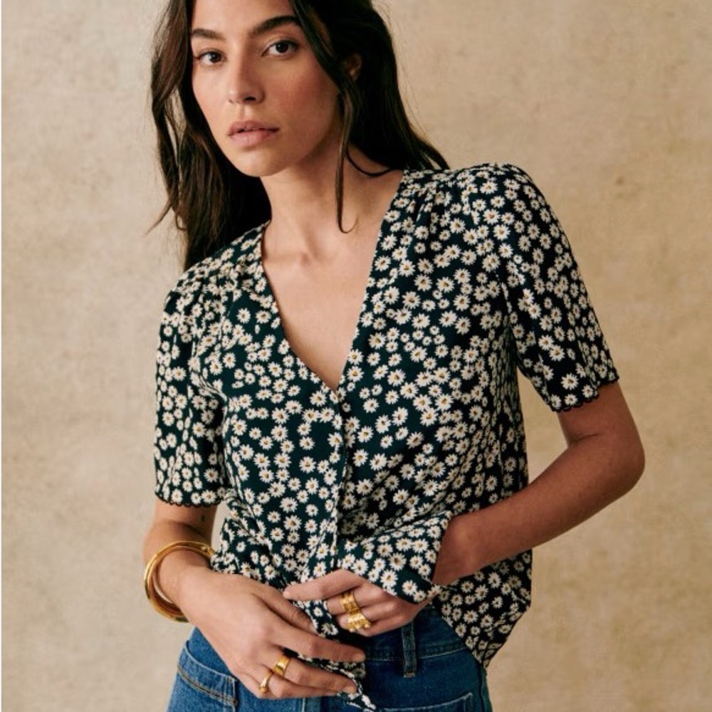 Sezane Indira Daisies Blouse - US 4 / EU 36